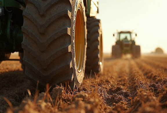Tractors on a field